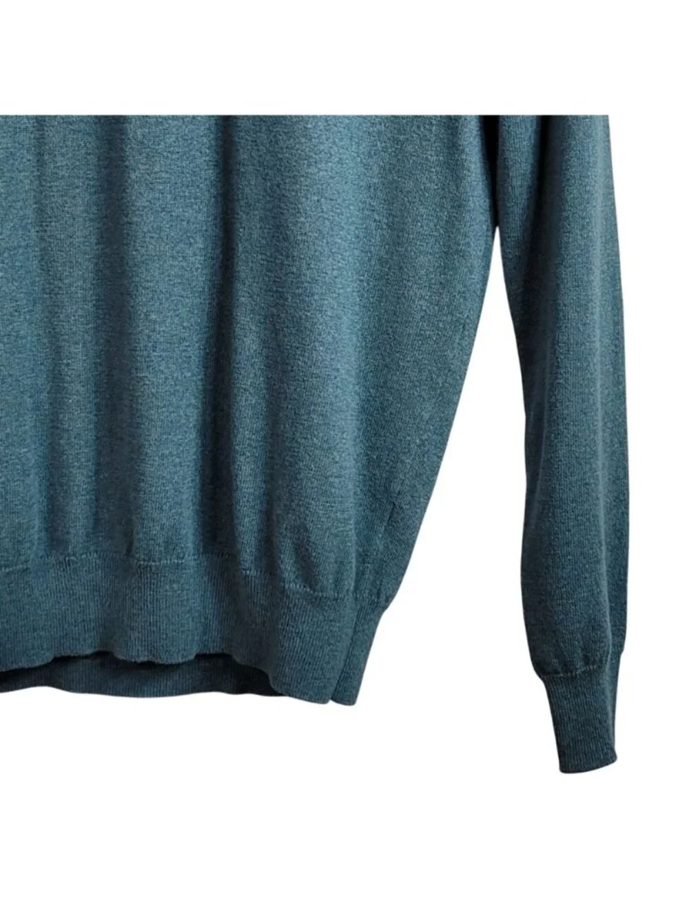 J. Crew Mens Mercantile Merino Wool Sweater Green Med Long Sleeve VNeck Pullover